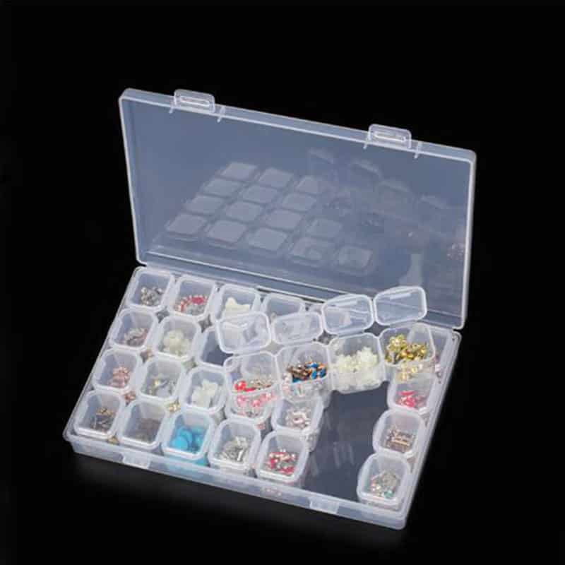 SGHUO 168 Slots 6 Pack 28 Grids Diamond Painting Boxes Plastic Organizer, 5D Dia